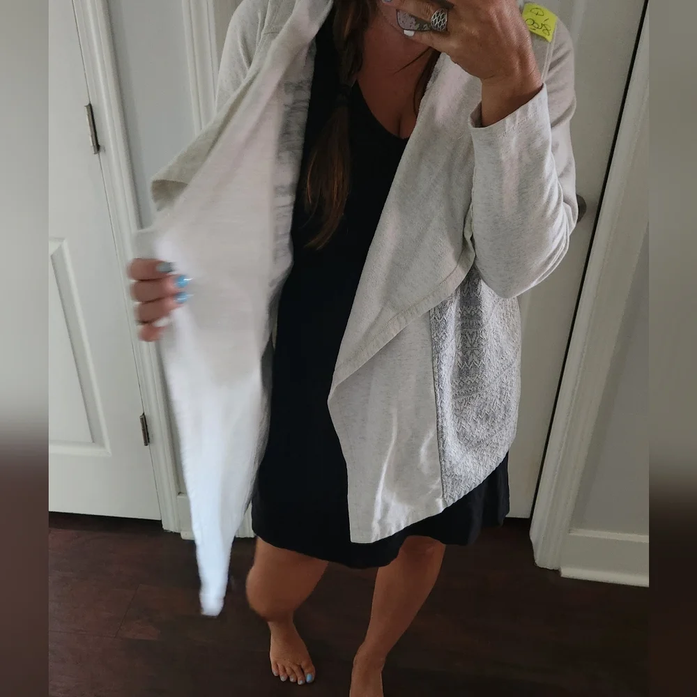 L.L. Bean Gray Hoodie Open Cardigan ☔️🩵 - Picture 5 of 10